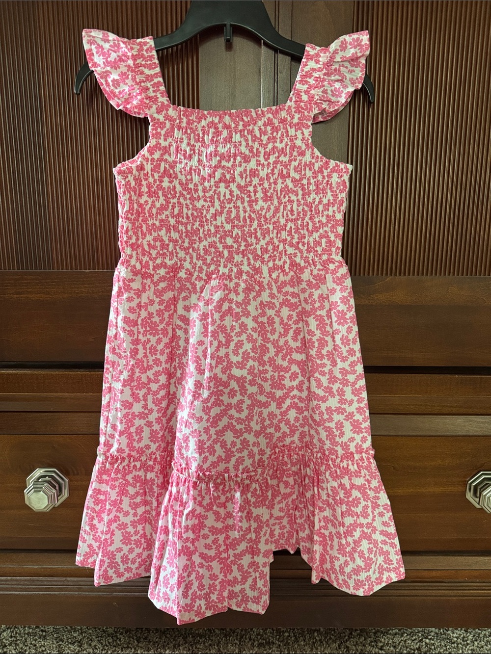 Smocked Pink Floral Sundress for Girls